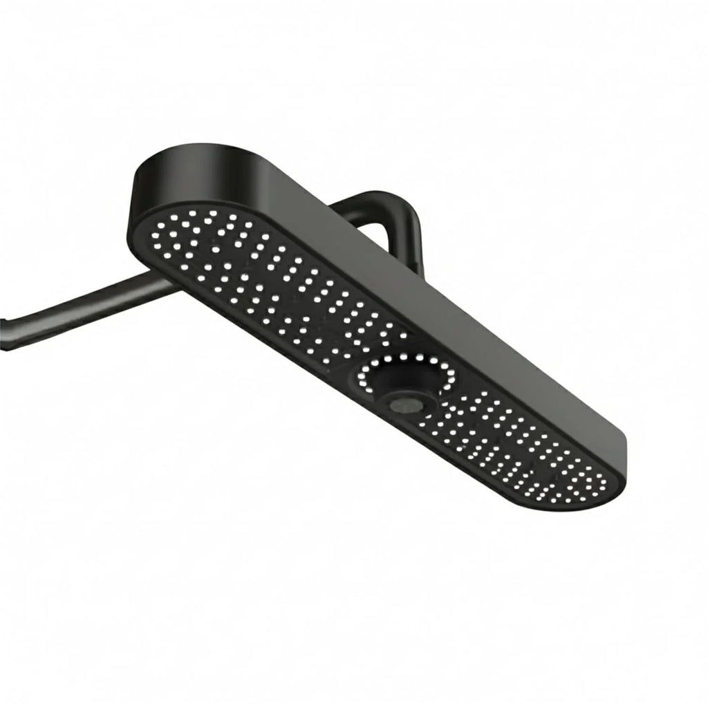 Helios 48cm ABS Black Finish Overhead Shower Without Arm-0